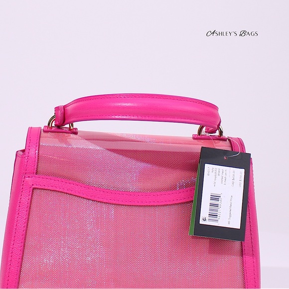 Kate Spade Katy Coated Mesh Small Top-handle Bag In Wild Raspberry - Picture 8 of 12